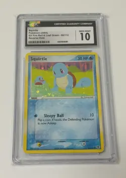 2004 Pokemon EX Fire Red & Leaf Green Squirtle 82/112 Reverse Holo CGC 10 - Image 1