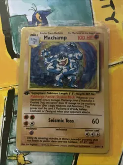 Pokemon TCG Machamp Holo Rare 1st Edition Base Set 8/102 - Image 1