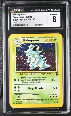 CGC 8 Nidoqueen 12/130 Holo Base Set 2 Pokemon Card - Image 1