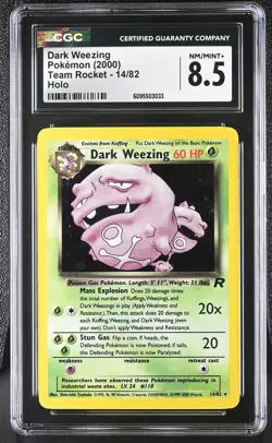CGC 8.5 Dark Weezing 14/82 Holo Team Rocket Pokemon Card - Image 1