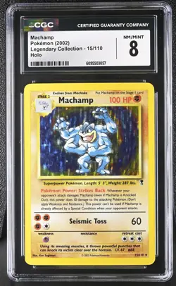 CGC 8 Machamp 15/110 Holo Legendary Collection Pokemon Card - Image 1