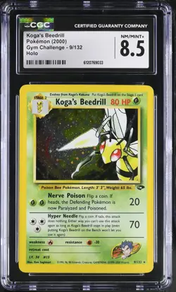 CGC 8.5 Koga's Beedrill 9/132 Holo Gym Challenge Pokemon Card - Image 1