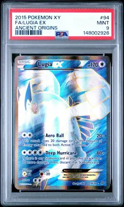 🔥 2015 POKEMON XY ANCIENT ORIGINS #94 FULL ART/LUGIA EX PSA 9 BRAND NEW CERT! - Image 1