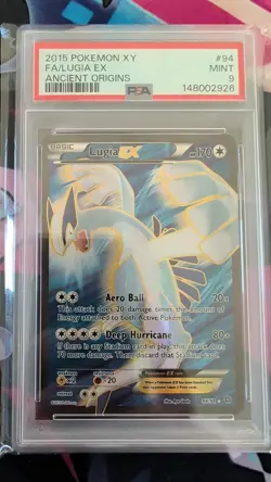 🔥 2015 POKEMON XY ANCIENT ORIGINS #94 FULL ART/LUGIA EX PSA 9 BRAND NEW CERT! - Image 2