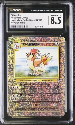 CGC 8.5 Pidgeotto 2002 Legendary Collection 34/110 Reverse Holo Pokemon Card - Image 1