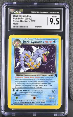 CGC 9.5 MINT+ Dark Gyarados 2000 Team Rocket 8/82 Holo Pokemon Card - Image 1