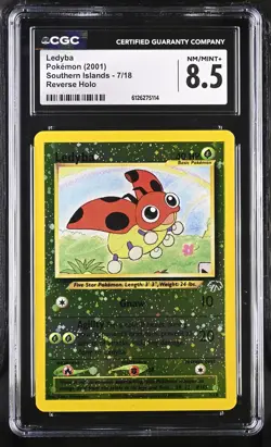 CGC 8.5 Ledyba 2001 Southern Islands 7/18 Reverse Holo Pokemon Card - Image 1