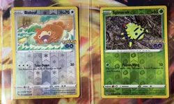 Bidoof & Spinarak (Peelable Ditto) Common Pokemon GO 006/078 059 NM Reverse Holo - Image 1
