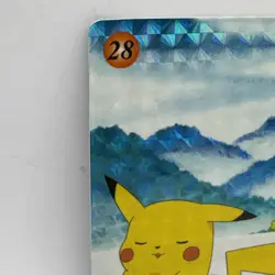 1998 Bandai Pokemon Carddass Pikachu #28 Prism Holo Japanese Vintage LP - Image 4