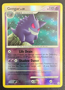 Pokemon TCG Gengar 27/130 Diamond and Pearl Reverse Holo Rare 2007 - Image 1