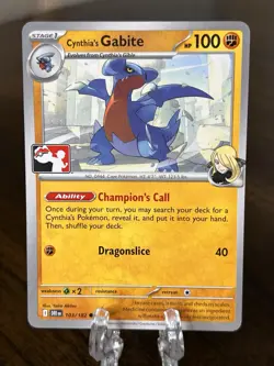 Cynthia's Gabite 103/182 Prize Pack Series 8 Play! Pokemon Stamped DRI Near Mint - Image 1