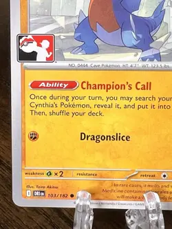 Cynthia's Gabite 103/182 Prize Pack Series 8 Play! Pokemon Stamped DRI Near Mint - Image 4