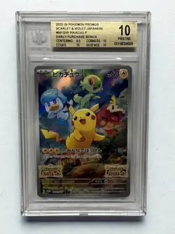 2022 Pokemon Promo SV Japanese '22 Early Purchase Bonus #001 SVP Pikachu BGS 10 - Image 1