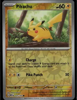 Pikachu - Common SV: Scarlet & Violet 151 025/165 Lightning Reverse Holo Pokemon - Image 1