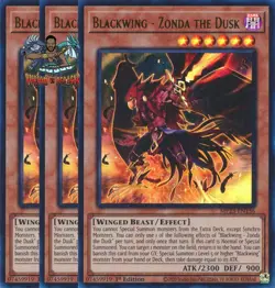 Yugioh! 3x Blackwing - Zonda the Dusk MP23-EN156 Ultra Rare 1st Ed NM - Image 1
