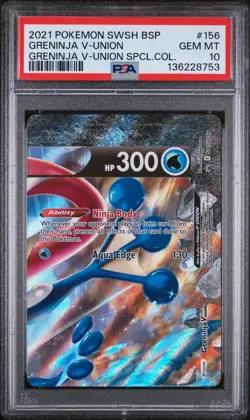 Greninja V Union Set 4 Card SWSH155-58 Black Star PSA 9, 10, 9, 9 Sequential - Image 4