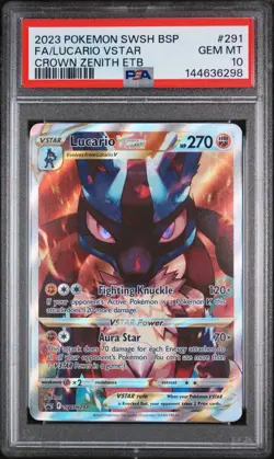 Lucario VSTAR SWSH291 SWSH: Sword & Shield Promo Cards Holo PSA 10 - Image 1