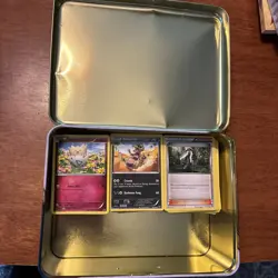 Lot Of Pokemon Cards In Tin, Mixed Variety, Total Of About 400 - Image 1