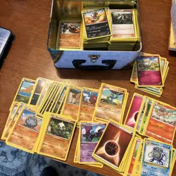 Lot Of Pokemon Cards In Tin, Mixed Variety, Total Of About 400 - Image 4