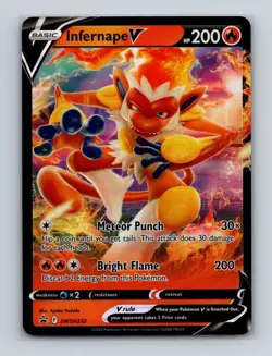 Infernape V SWSH252 Pokemon Sword & Shield Black Star Promo Card NM+ (a) - Image 1