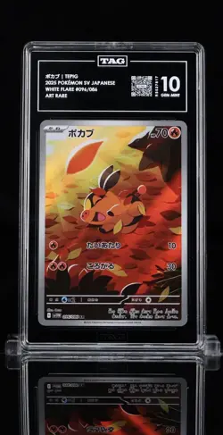 Pokemon Tepig 096/086 White Flare Art Rare Holo TAG Graded 10 GEM MINT 2025 - Image 2