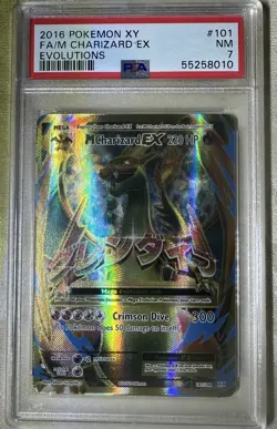 2016 POKEMON XY EVOLUTIONS MEGA M CHARIZARD EX #101 ULTRA RARE FULL ART - PSA 7 - Image 1