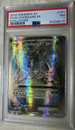 2016 POKEMON XY EVOLUTIONS MEGA M CHARIZARD EX #101 ULTRA RARE FULL ART - PSA 7 - Image 2