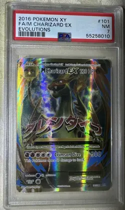 2016 POKEMON XY EVOLUTIONS MEGA M CHARIZARD EX #101 ULTRA RARE FULL ART - PSA 7 - Image 3