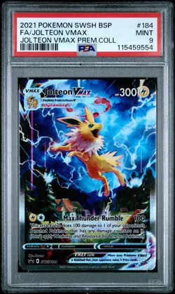 2021 POKEMON SWSH BLACK STAR PROMO #184 FULL ART/JOLTEON VMAX PSA 9 - Image 1
