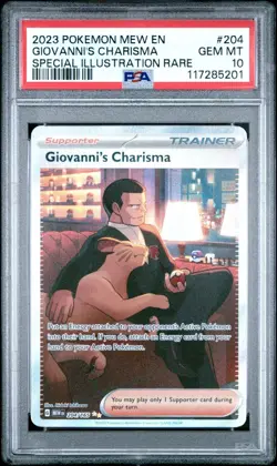 Pokemon Giovanni's Charisma 204/165 Special Illustration Rare MEW EN PSA 10 - Image 1