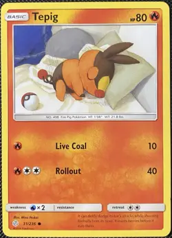 Tepig 31/236 Sm-Cosmic Eclipse Regular - Pokemon Card - Image 1