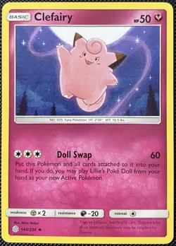 Clefairy 144/236 Sm-Cosmic Eclipse Regular - Pokemon Card - Image 1