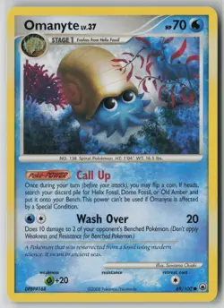 Omanyte 69/100 Pokemon TCG Majestic Dawn Common Card Moderately Played (MP) 1 - Image 1