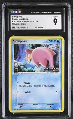 CGC 9 MINT Slowpoke EX Delta Species 83/113 Reverse Holo STAMPED Pokemon Card - Image 1