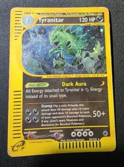 Pokemon Card-Tyranitar-29/165-Expedition- Holo-ENG-Very Played - Image 1