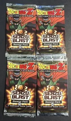 4 Pack Lot Dragon Ball Z Senzu Blast Booster World Games Score Promo Card DBZ - Image 1