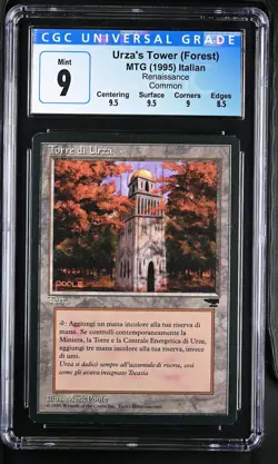 URZA'S TOWER (Forest) *Italian* Renaissance CGC 9 MTG [Nostalgium] - Image 1