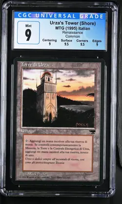 URZA'S TOWER (Shore) *Italian* Renaissance CGC 9 Q++ MTG [Nostalgium] - Image 1