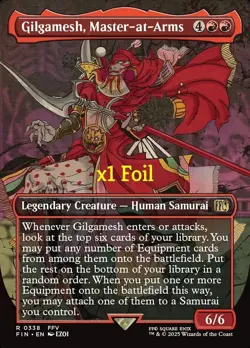 MTG Foil Borderless UB: Final Fantasy FIN Gilgamesh, Master-at-Arms MINT - Image 1