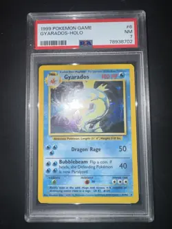 Pokemon TCG 1999 Gyarados HOLO PSA 7 NM Base Set 6/102 - Image 1