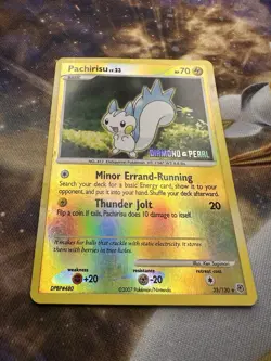 Pachirisu 35/130 Diamond & Pearl Stamped Pokemon Card MP FREE SHIPPING - Image 3