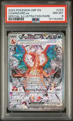 2023 Pokemon Obsidian Flames Charizard EX Special Illustration Rare PSA 8 #223 - Image 1