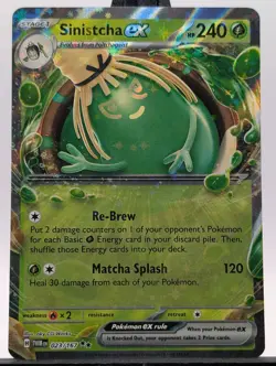 Sinistcha Ex 23/167 Pokemon TCG S&V Twilight Masquerade Double Rare Holo NM - Image 1