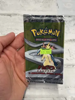 EMPTY Pokemon Neo Genesis Pack WRAPPER - Typhlosion – WOTC 2000 Vintage Rare Vtg - Image 1