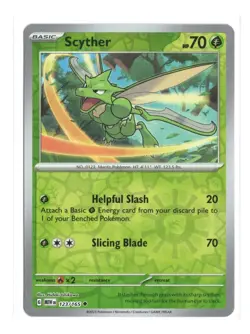 Pokemon Scyther 123/165 Scarlet & Violet 151 Reverse Holo Uncommon NM 2023 - Image 1