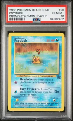 2000 Pokemon Black Star Promo Pokemon League Psyduck #20 PSA 10 GEM MINT - Image 1