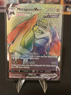 Pokemon TCG Metagross VMAX 208/198 Secret Rare Full Art Rapid Strike Holo Swsh06 - Image 1