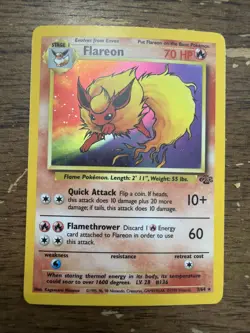 Pokemon TCG Flareon Jungle 3/64 Holo Unlimited Holo Rare - Image 1