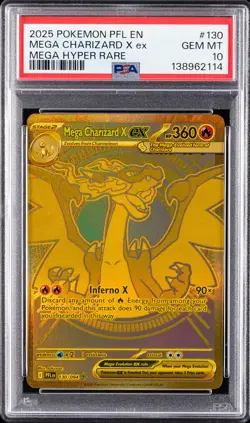 2025 POKEMON PFL EN-PHANTASMAL FLAMES MEGA HYPER RARE MEGA CHARIZARD X EX PSA 10 - Image 1