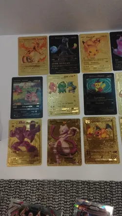 Pokemon Art Gold Foil Metal Charizard Pikachu Mewtwo Mew Zacian x15 English - Image 2